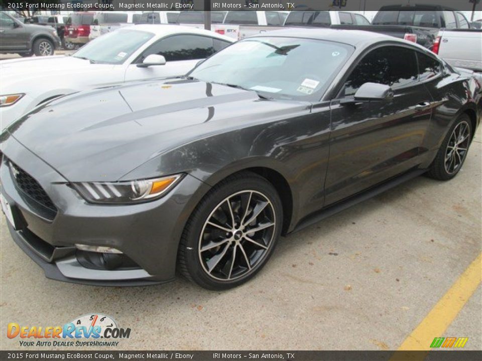 2015 Ford Mustang EcoBoost Coupe Magnetic Metallic / Ebony Photo #5