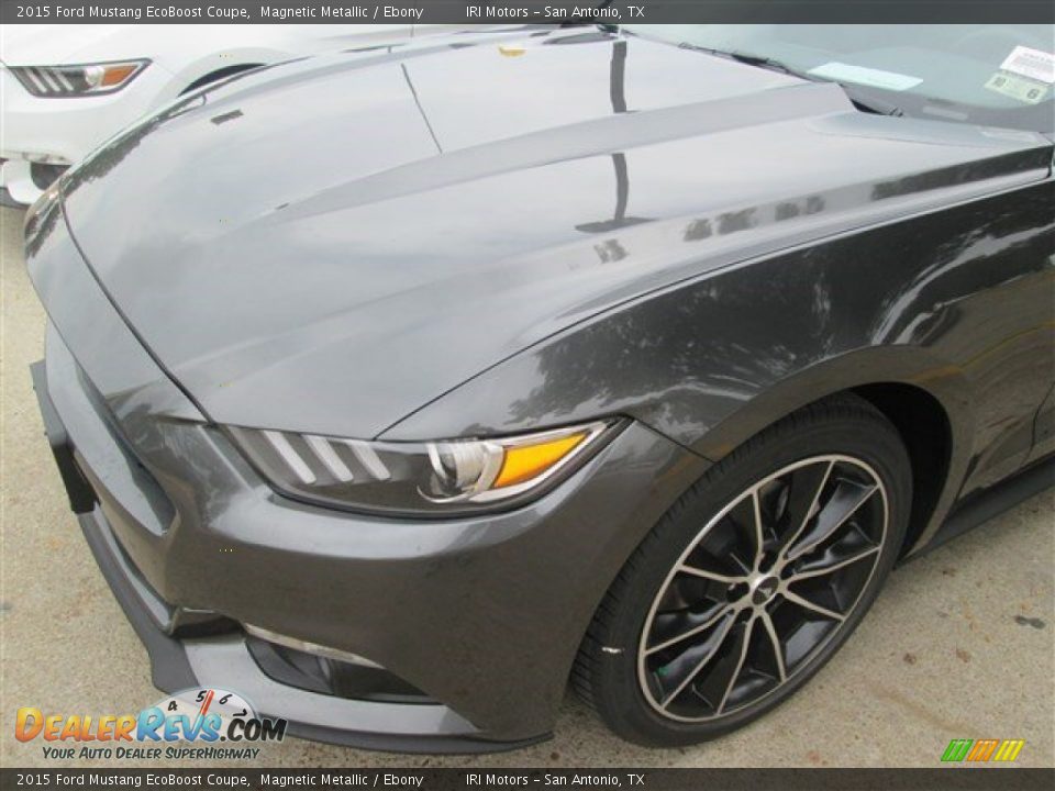 2015 Ford Mustang EcoBoost Coupe Magnetic Metallic / Ebony Photo #6