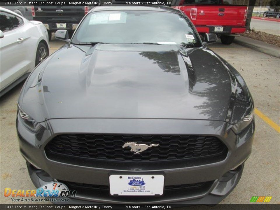 2015 Ford Mustang EcoBoost Coupe Magnetic Metallic / Ebony Photo #8