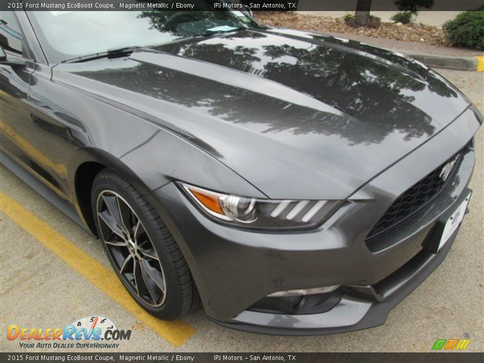 2015 Ford Mustang EcoBoost Coupe Magnetic Metallic / Ebony Photo #9