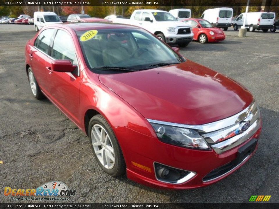 2012 Ford Fusion SEL Red Candy Metallic / Camel Photo #2