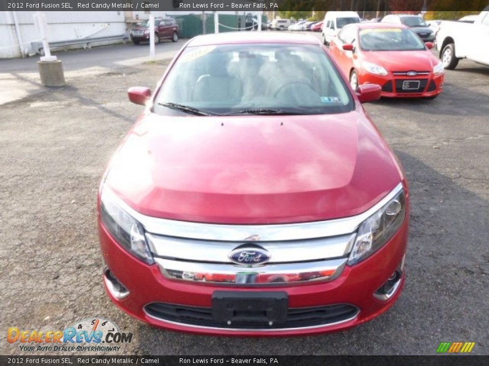2012 Ford Fusion SEL Red Candy Metallic / Camel Photo #3