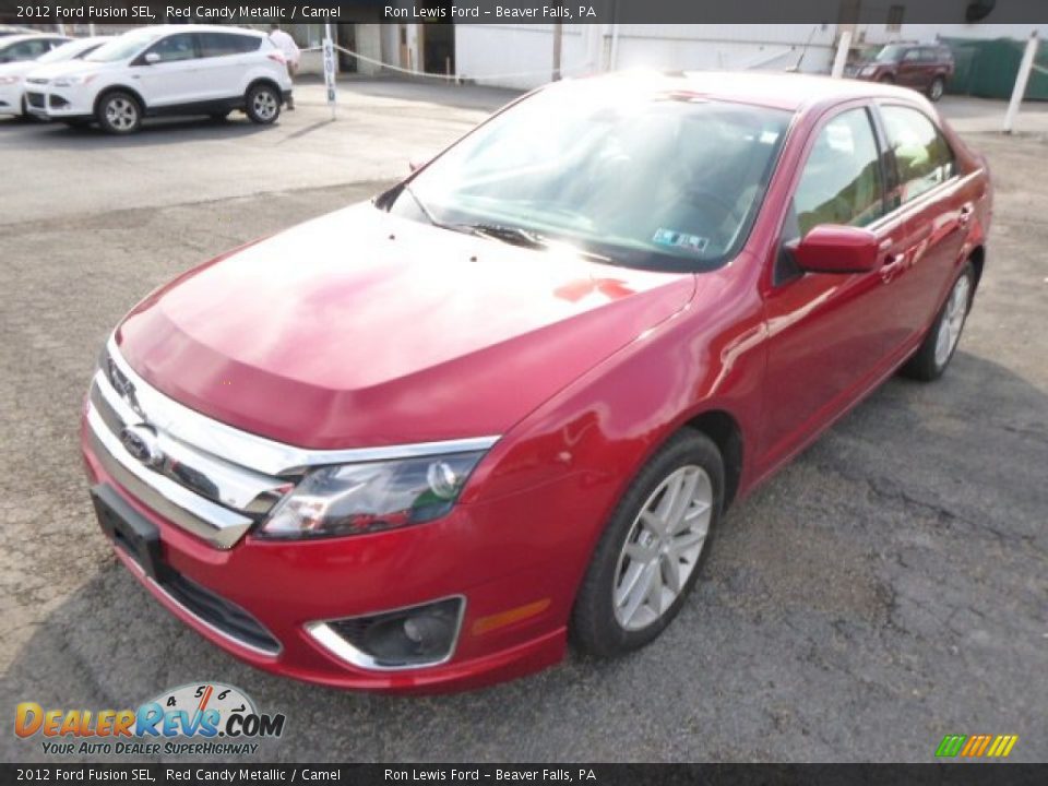 2012 Ford Fusion SEL Red Candy Metallic / Camel Photo #4