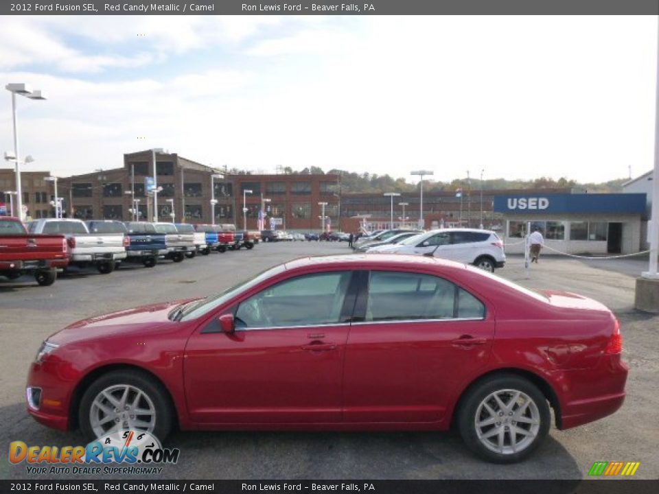 2012 Ford Fusion SEL Red Candy Metallic / Camel Photo #5