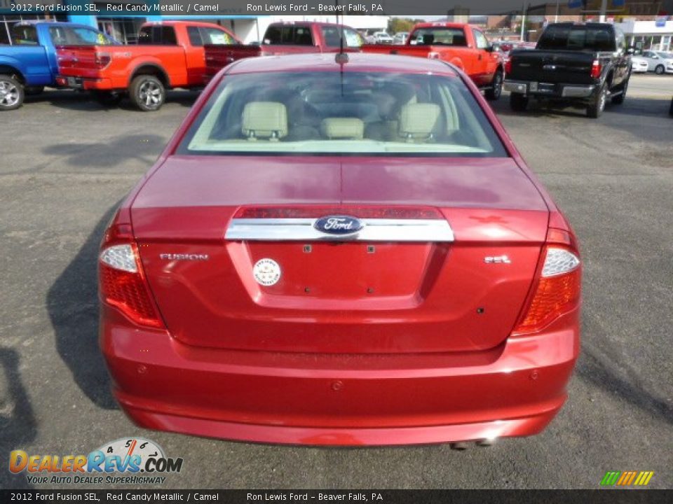 2012 Ford Fusion SEL Red Candy Metallic / Camel Photo #7