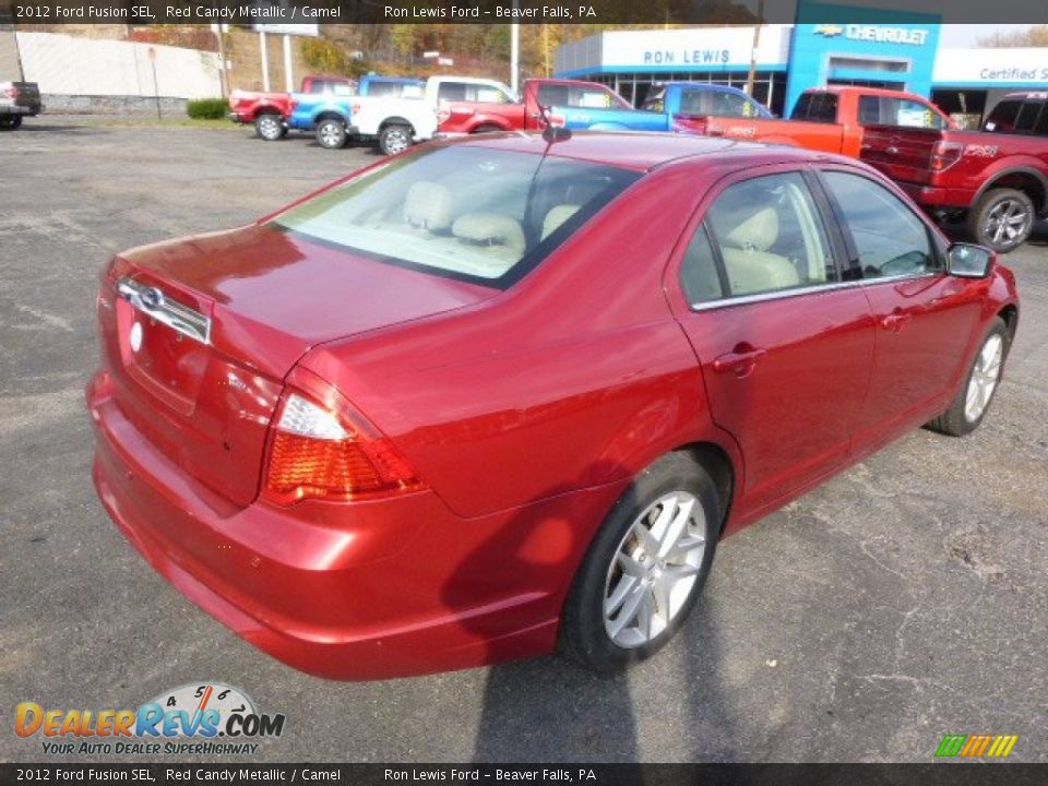2012 Ford Fusion SEL Red Candy Metallic / Camel Photo #8