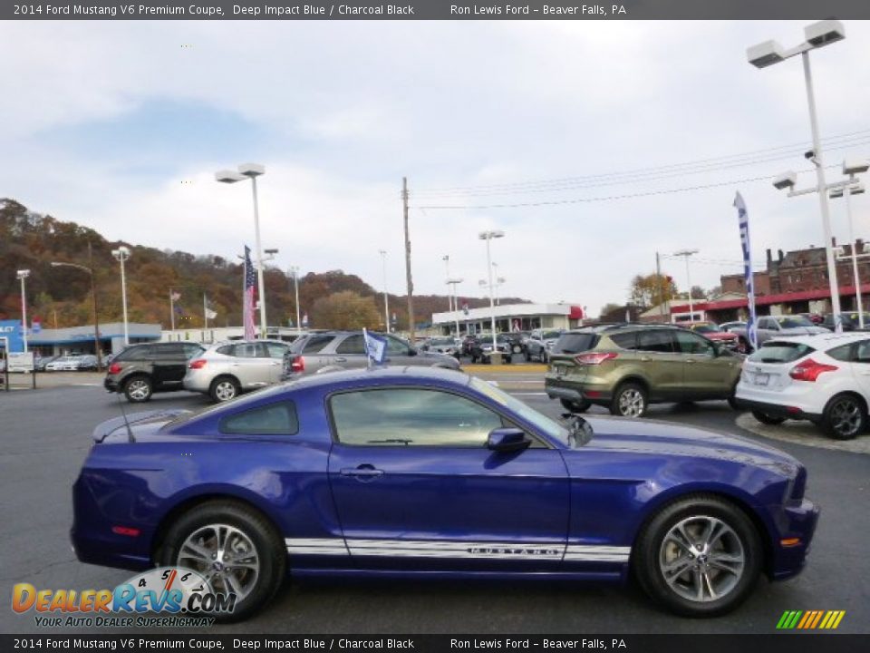 2014 Ford Mustang V6 Premium Coupe Deep Impact Blue / Charcoal Black Photo #1
