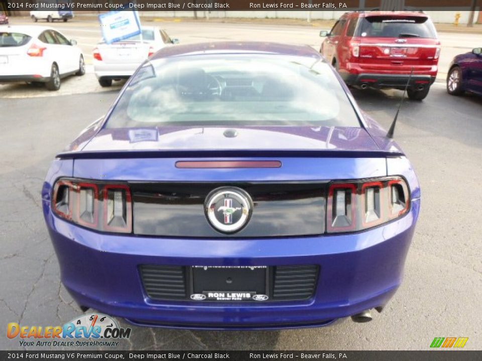 2014 Ford Mustang V6 Premium Coupe Deep Impact Blue / Charcoal Black Photo #7