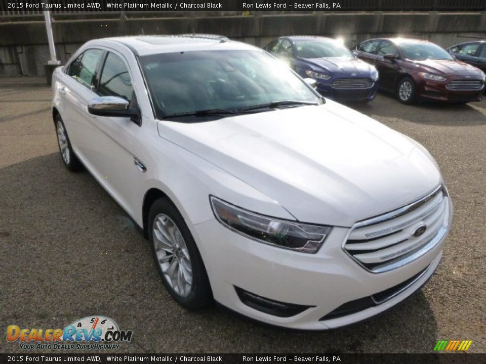 2015 Ford Taurus Limited AWD White Platinum Metallic / Charcoal Black Photo #2
