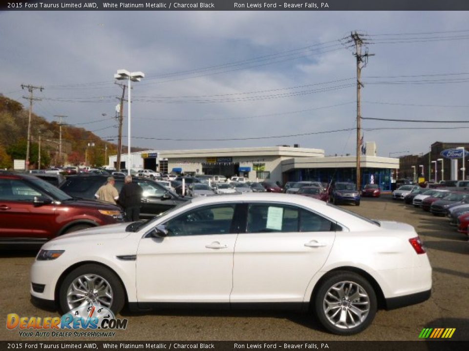 2015 Ford Taurus Limited AWD White Platinum Metallic / Charcoal Black Photo #5