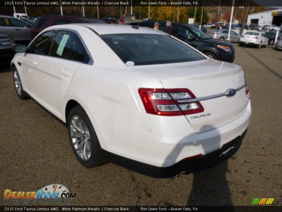 2015 Ford Taurus Limited AWD White Platinum Metallic / Charcoal Black Photo #6