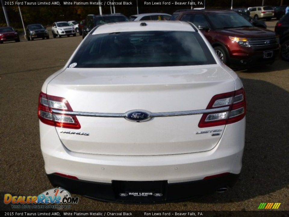 2015 Ford Taurus Limited AWD White Platinum Metallic / Charcoal Black Photo #7