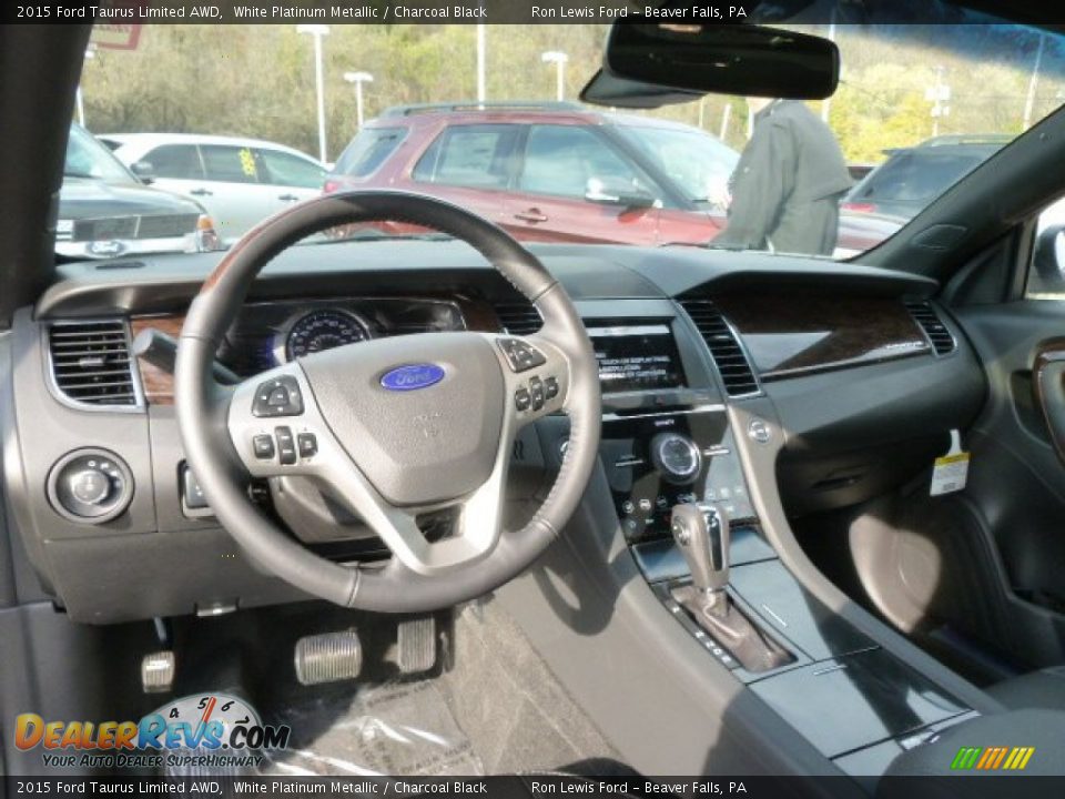 2015 Ford Taurus Limited AWD White Platinum Metallic / Charcoal Black Photo #12
