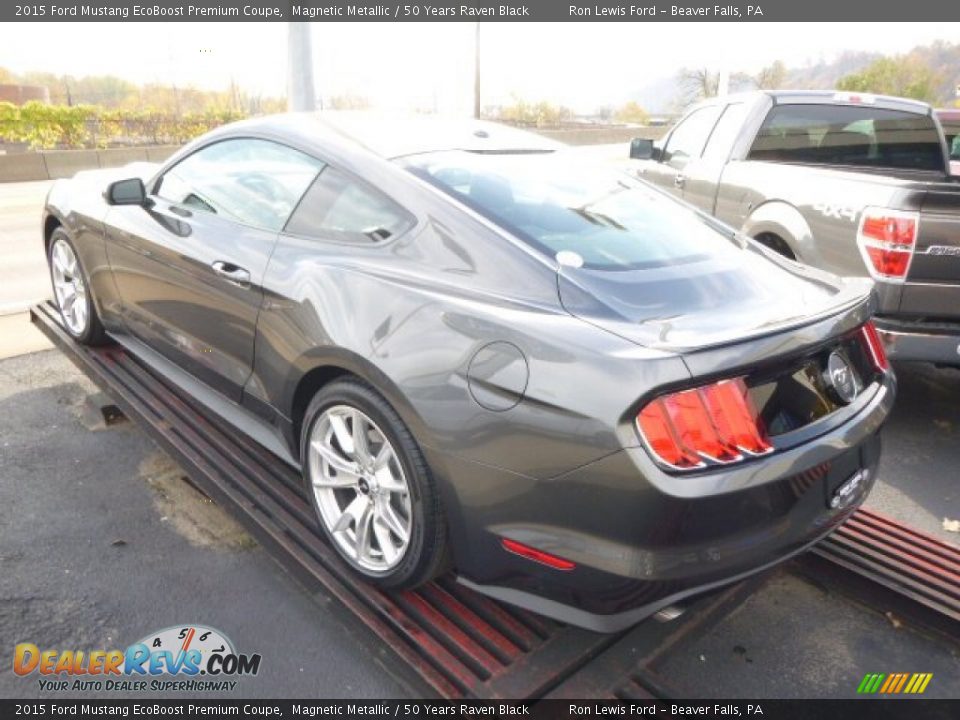 2015 Ford Mustang EcoBoost Premium Coupe Magnetic Metallic / 50 Years Raven Black Photo #6