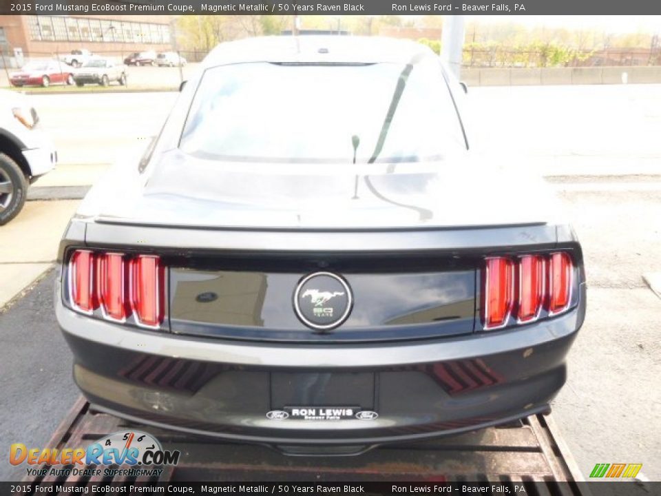 2015 Ford Mustang EcoBoost Premium Coupe Magnetic Metallic / 50 Years Raven Black Photo #7