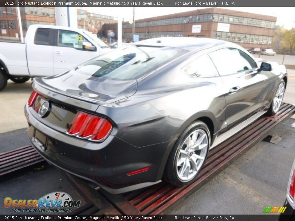 2015 Ford Mustang EcoBoost Premium Coupe Magnetic Metallic / 50 Years Raven Black Photo #8