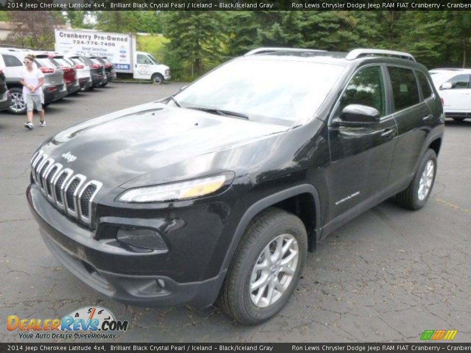 2014 Jeep Cherokee Latitude 4x4 Brilliant Black Crystal Pearl / Iceland - Black/Iceland Gray Photo #2