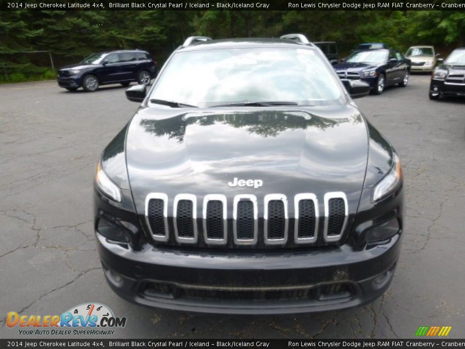 2014 Jeep Cherokee Latitude 4x4 Brilliant Black Crystal Pearl / Iceland - Black/Iceland Gray Photo #3