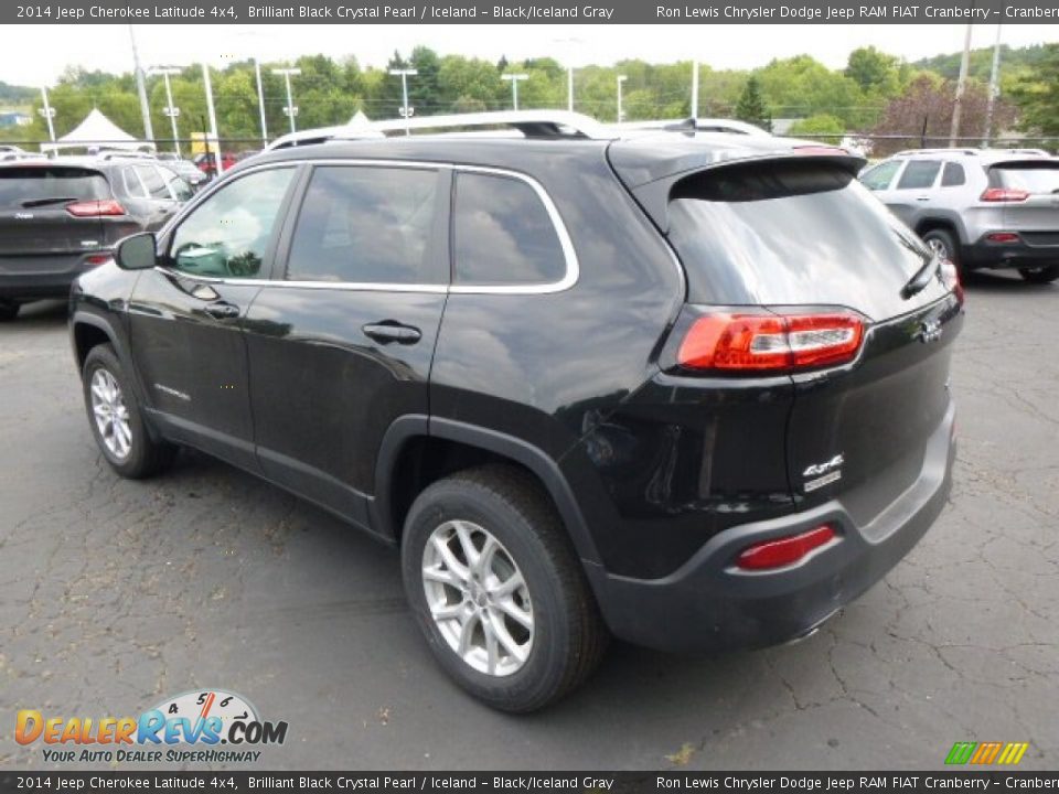 2014 Jeep Cherokee Latitude 4x4 Brilliant Black Crystal Pearl / Iceland - Black/Iceland Gray Photo #8