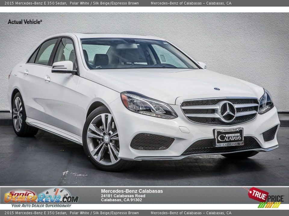 2015 Mercedes-Benz E 350 Sedan Polar White / Silk Beige/Espresso Brown Photo #1