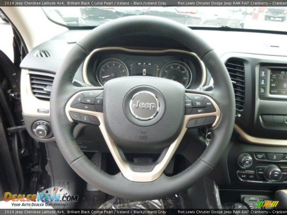 2014 Jeep Cherokee Latitude 4x4 Brilliant Black Crystal Pearl / Iceland - Black/Iceland Gray Photo #19