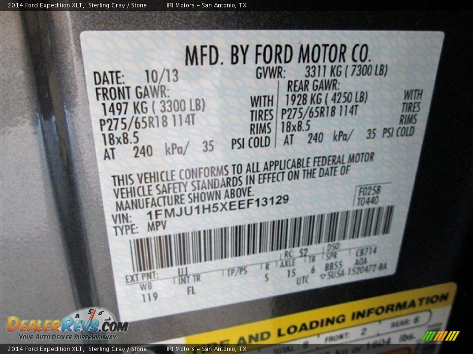 2014 Ford Expedition XLT Sterling Gray / Stone Photo #17