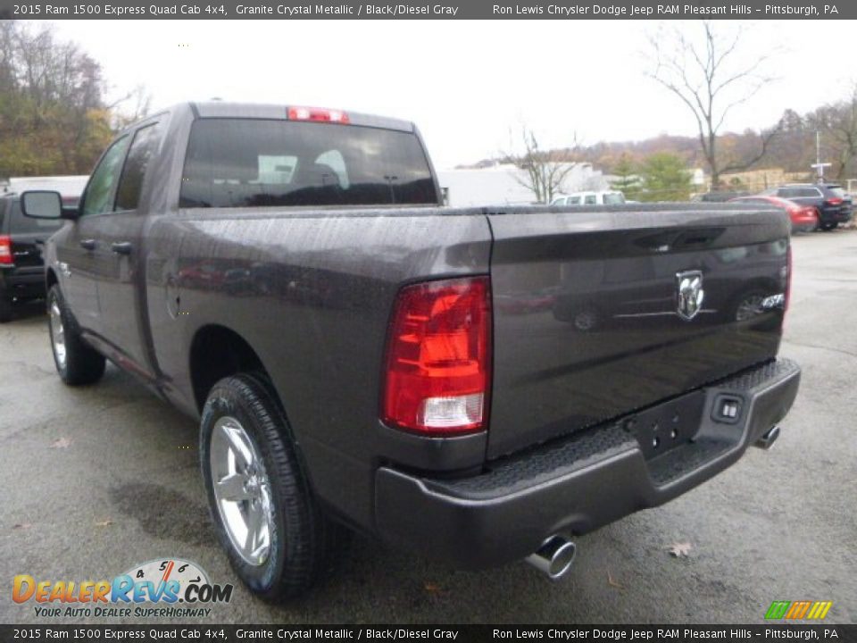 2015 Ram 1500 Express Quad Cab 4x4 Granite Crystal Metallic / Black/Diesel Gray Photo #3