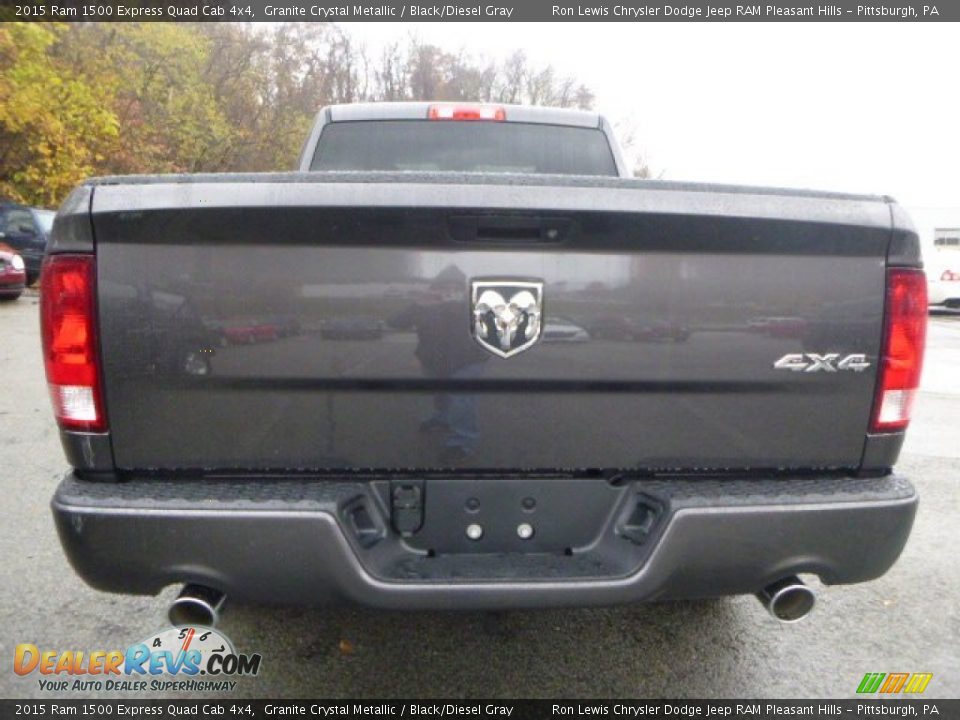 2015 Ram 1500 Express Quad Cab 4x4 Granite Crystal Metallic / Black/Diesel Gray Photo #4