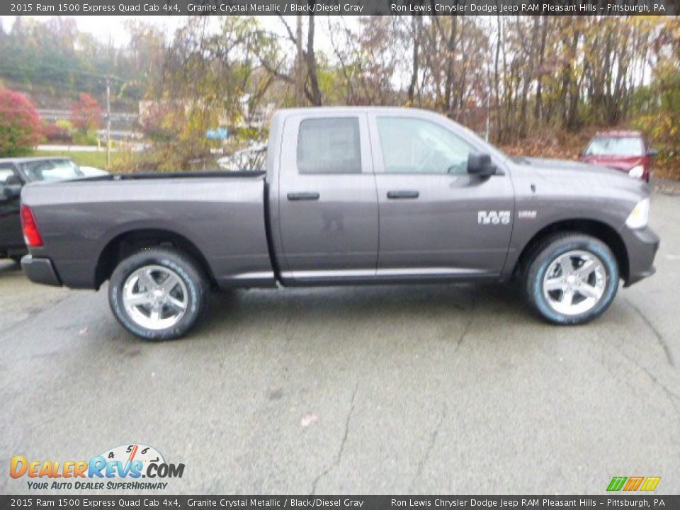 2015 Ram 1500 Express Quad Cab 4x4 Granite Crystal Metallic / Black/Diesel Gray Photo #7