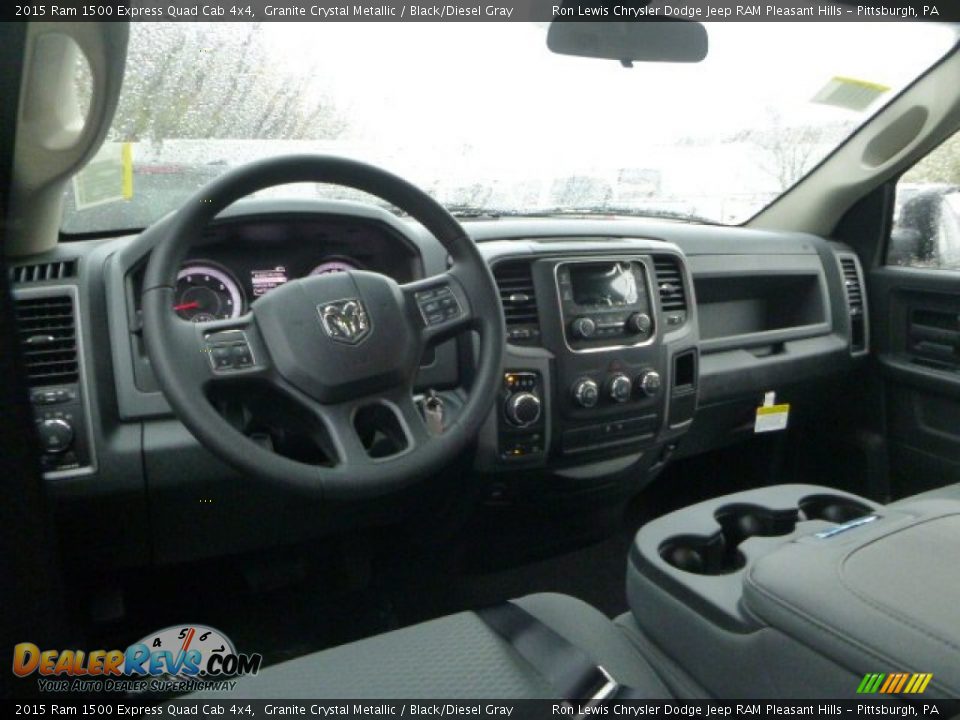 2015 Ram 1500 Express Quad Cab 4x4 Granite Crystal Metallic / Black/Diesel Gray Photo #14