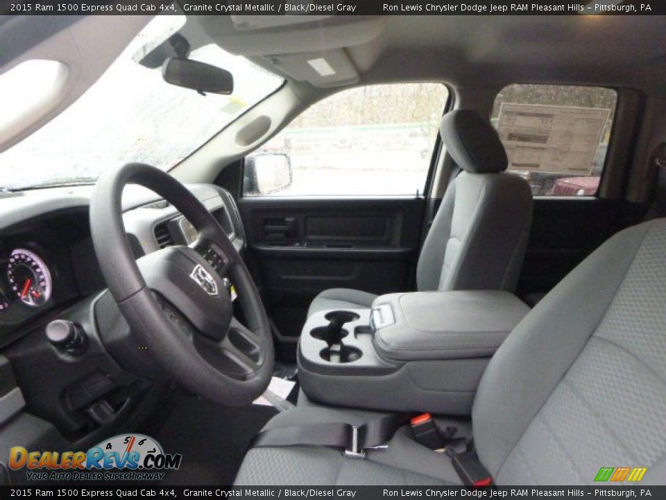 2015 Ram 1500 Express Quad Cab 4x4 Granite Crystal Metallic / Black/Diesel Gray Photo #17