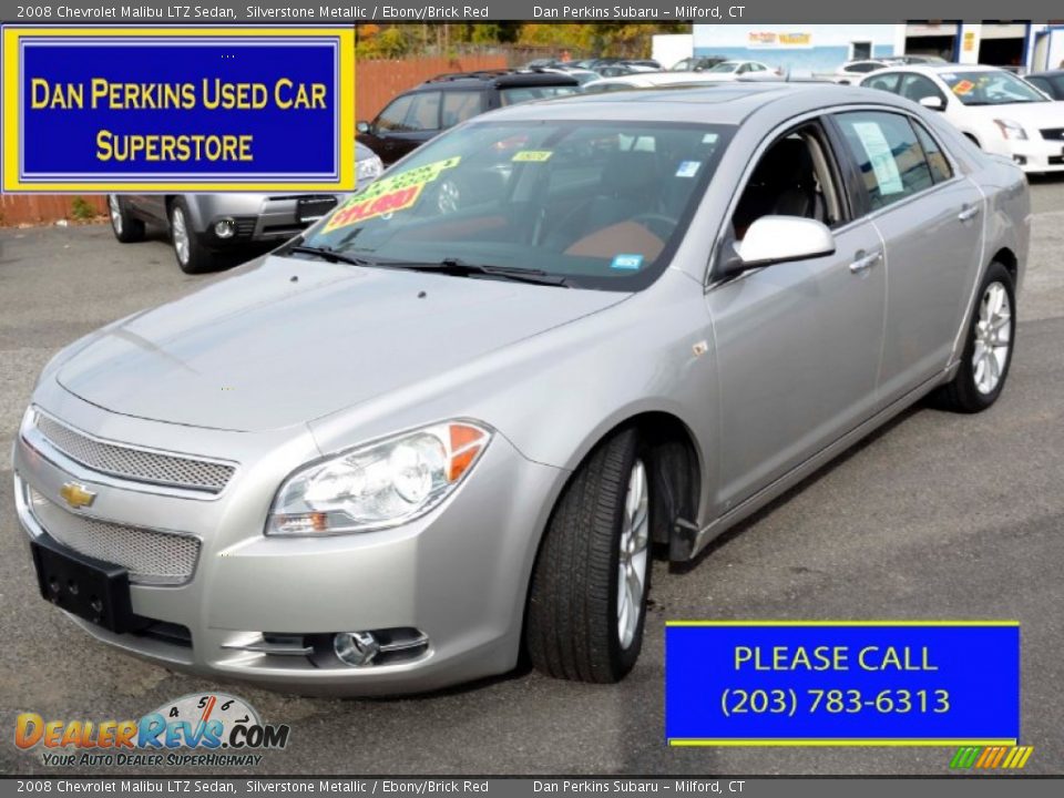 2008 Chevrolet Malibu LTZ Sedan Silverstone Metallic / Ebony/Brick Red Photo #1