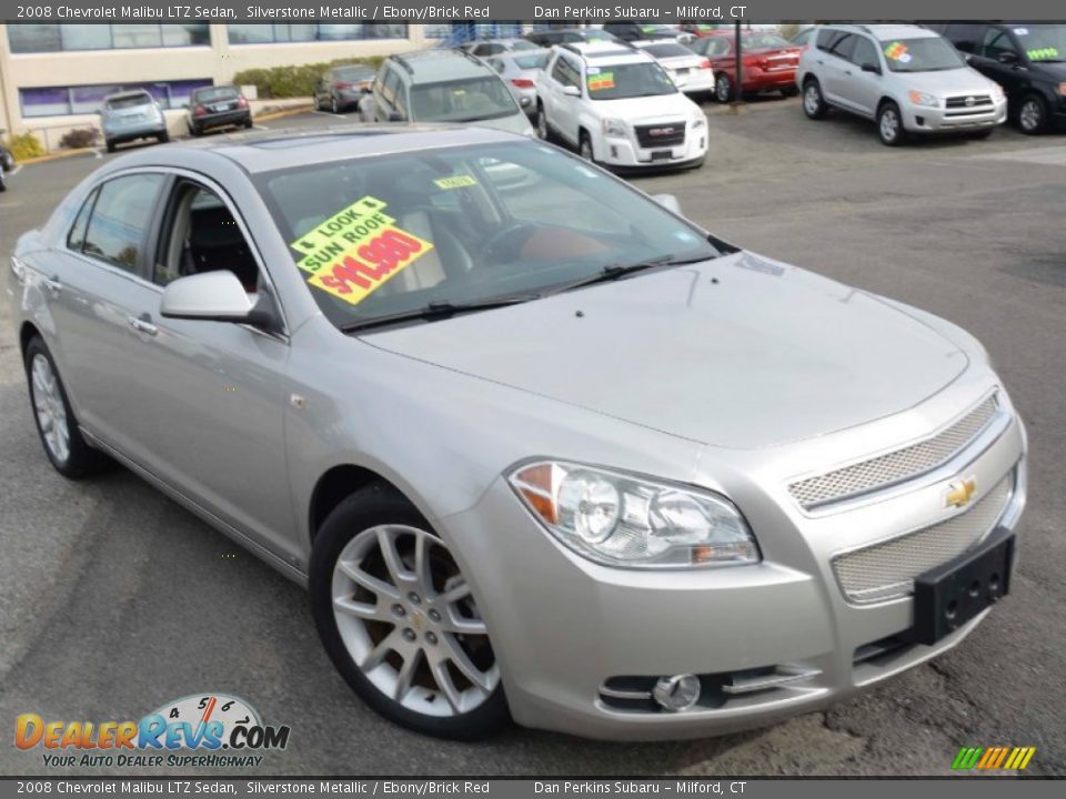 2008 Chevrolet Malibu LTZ Sedan Silverstone Metallic / Ebony/Brick Red Photo #3
