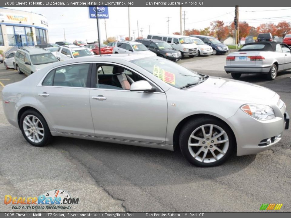 2008 Chevrolet Malibu LTZ Sedan Silverstone Metallic / Ebony/Brick Red Photo #4