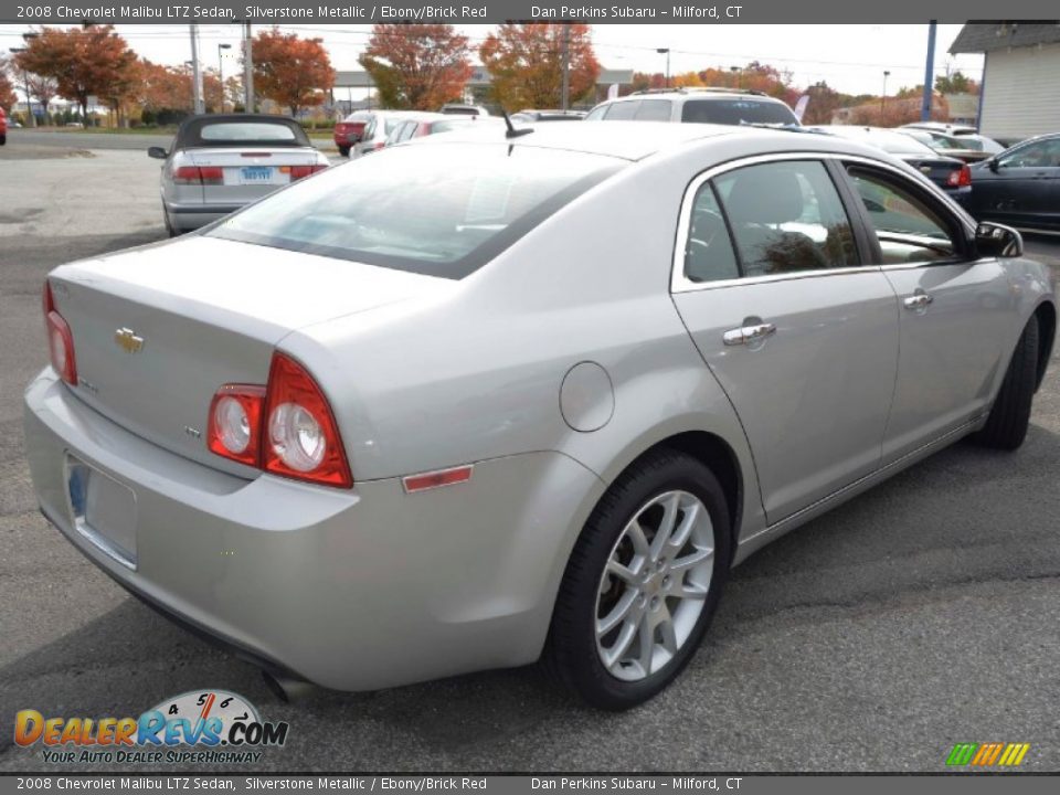 2008 Chevrolet Malibu LTZ Sedan Silverstone Metallic / Ebony/Brick Red Photo #6
