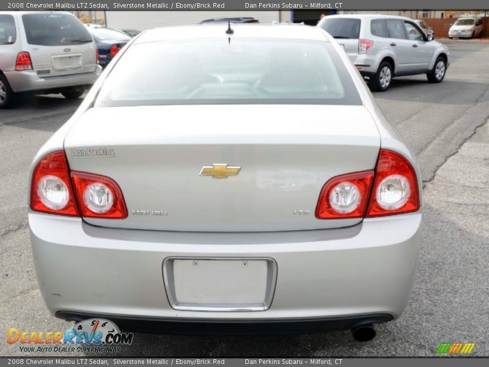 2008 Chevrolet Malibu LTZ Sedan Silverstone Metallic / Ebony/Brick Red Photo #7