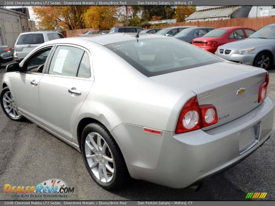 2008 Chevrolet Malibu LTZ Sedan Silverstone Metallic / Ebony/Brick Red Photo #10