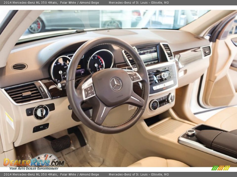 2014 Mercedes-Benz ML 350 4Matic Polar White / Almond Beige Photo #18