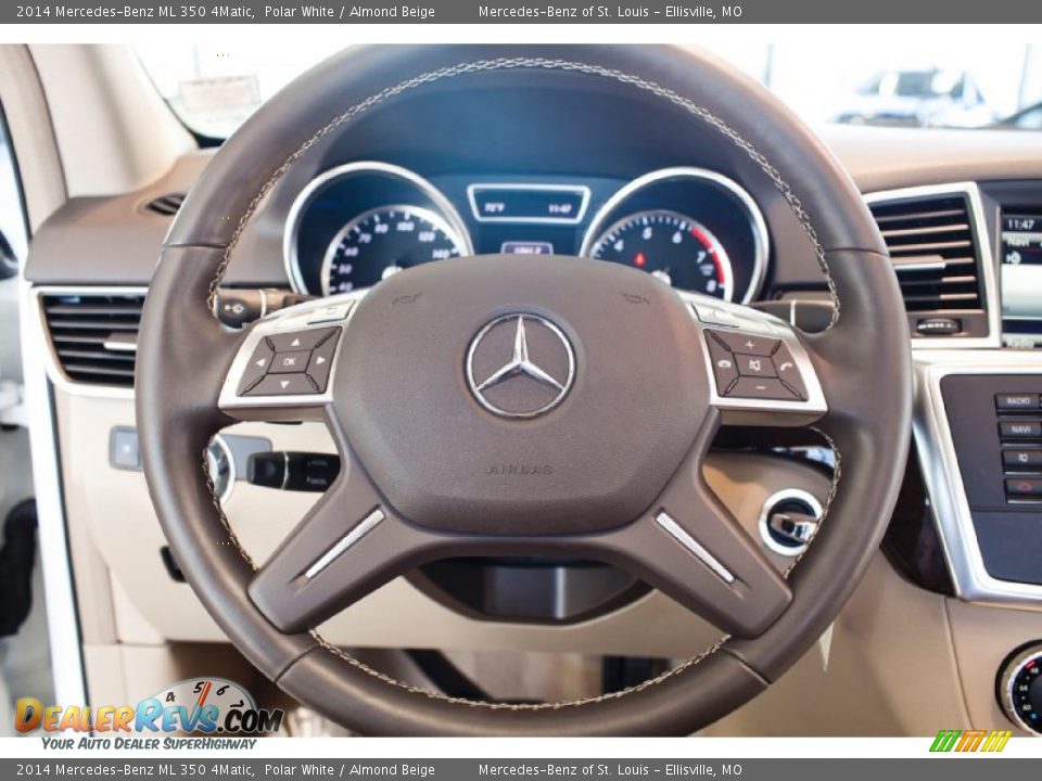 2014 Mercedes-Benz ML 350 4Matic Polar White / Almond Beige Photo #23