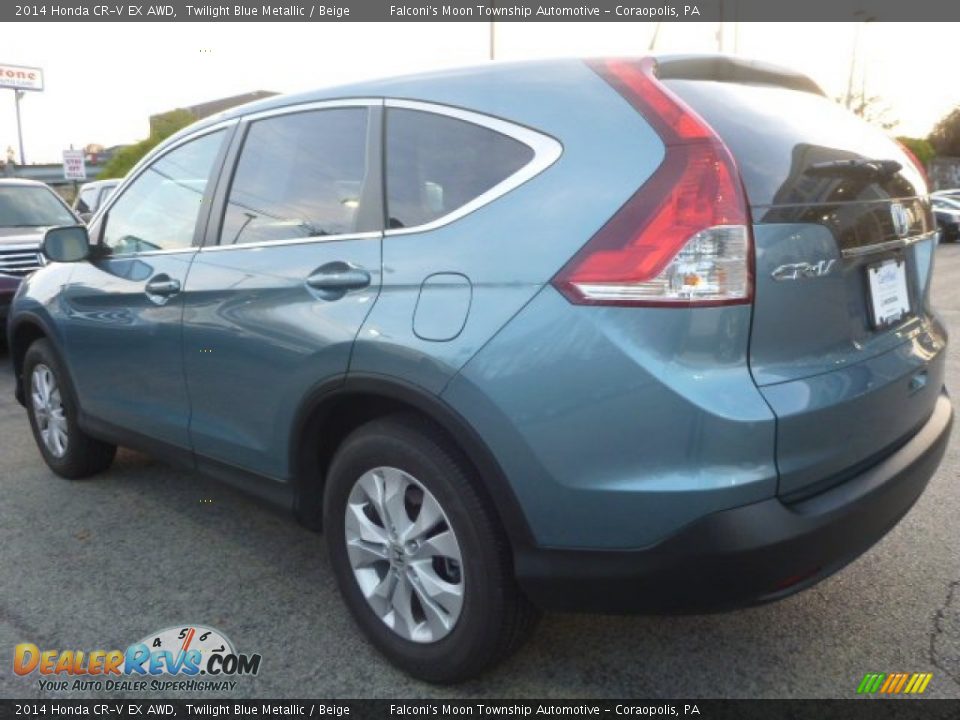 2014 Honda CR-V EX AWD Twilight Blue Metallic / Beige Photo #3