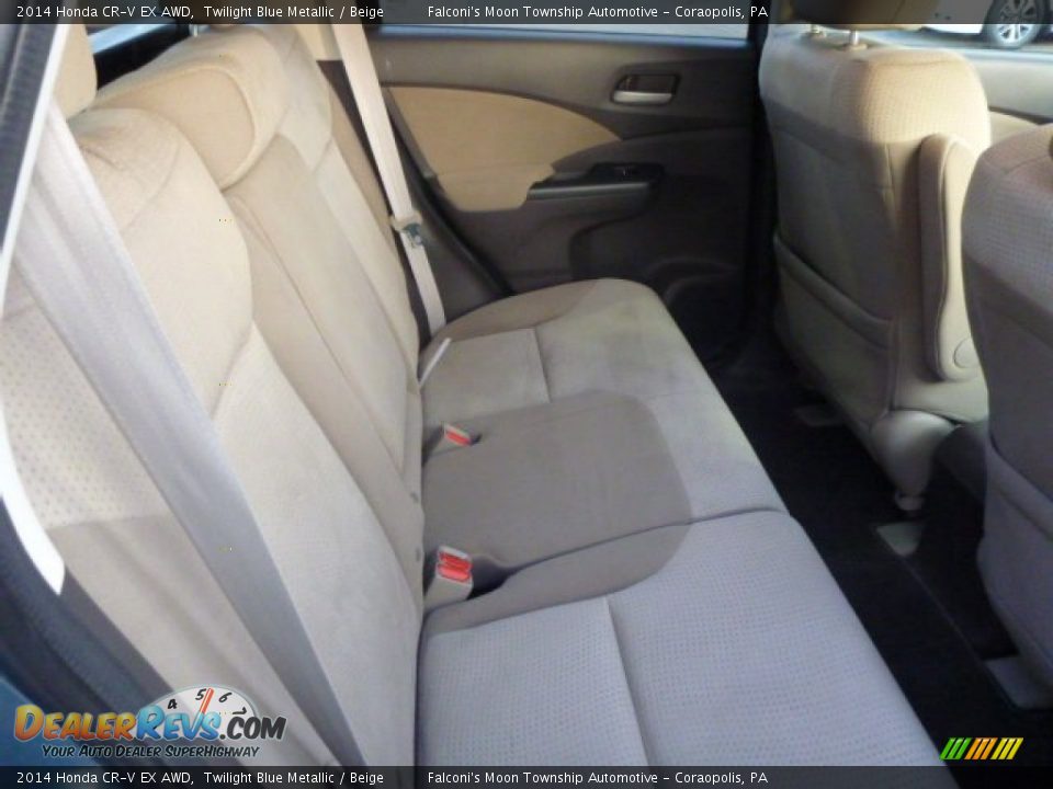 2014 Honda CR-V EX AWD Twilight Blue Metallic / Beige Photo #7