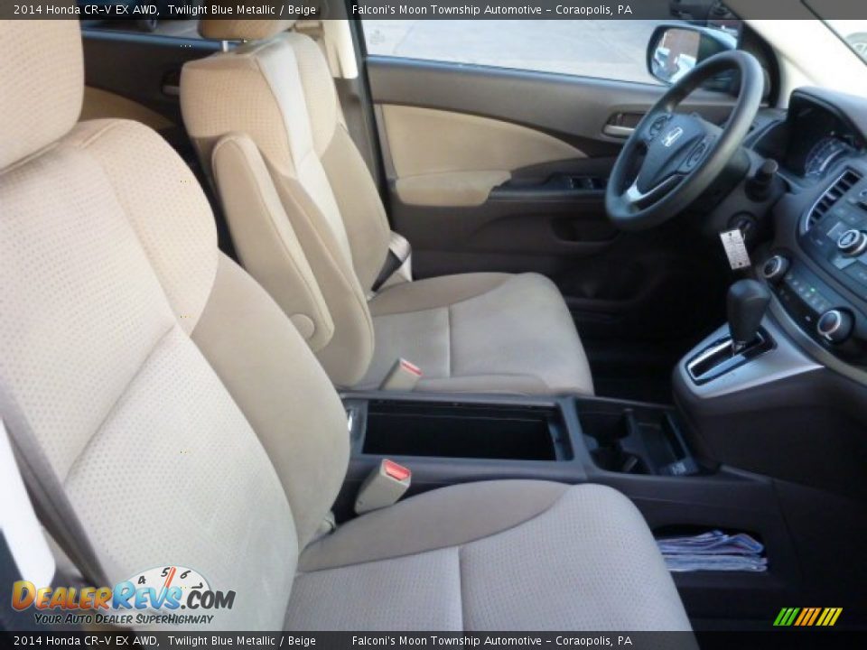 2014 Honda CR-V EX AWD Twilight Blue Metallic / Beige Photo #10