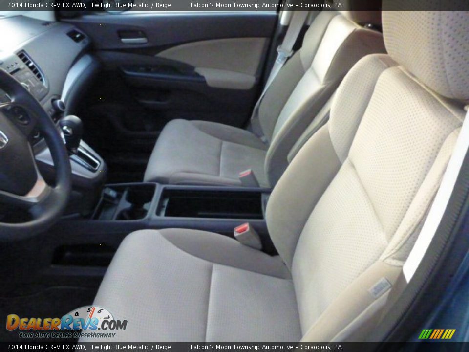 2014 Honda CR-V EX AWD Twilight Blue Metallic / Beige Photo #14