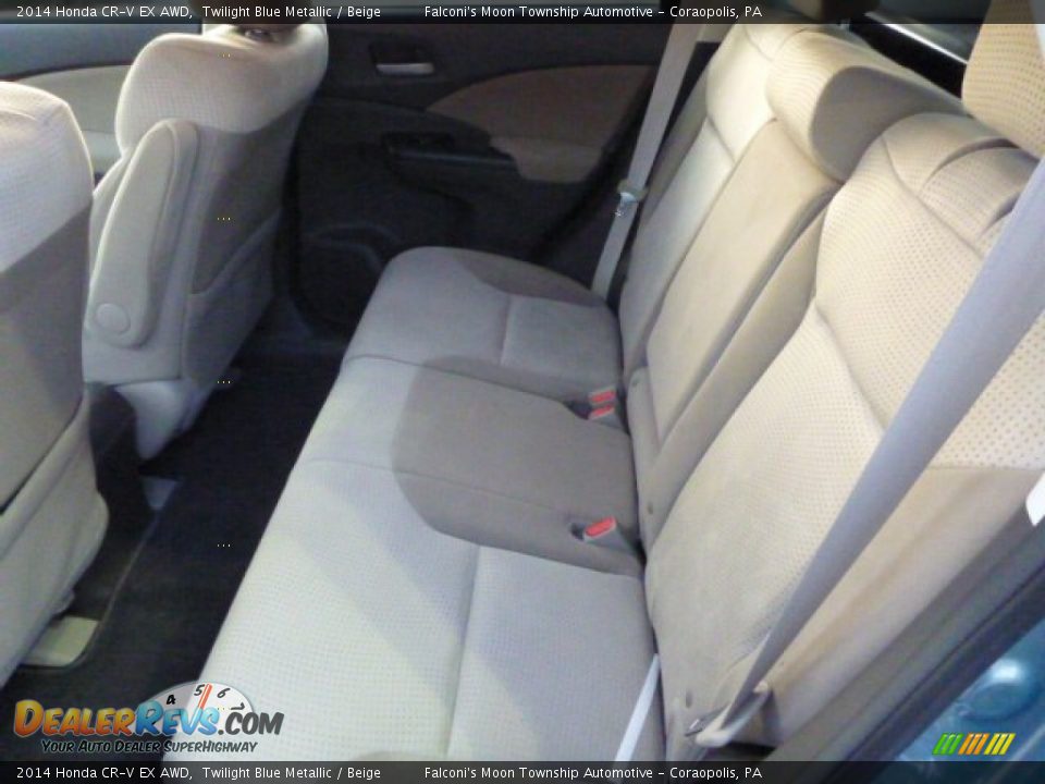 2014 Honda CR-V EX AWD Twilight Blue Metallic / Beige Photo #15