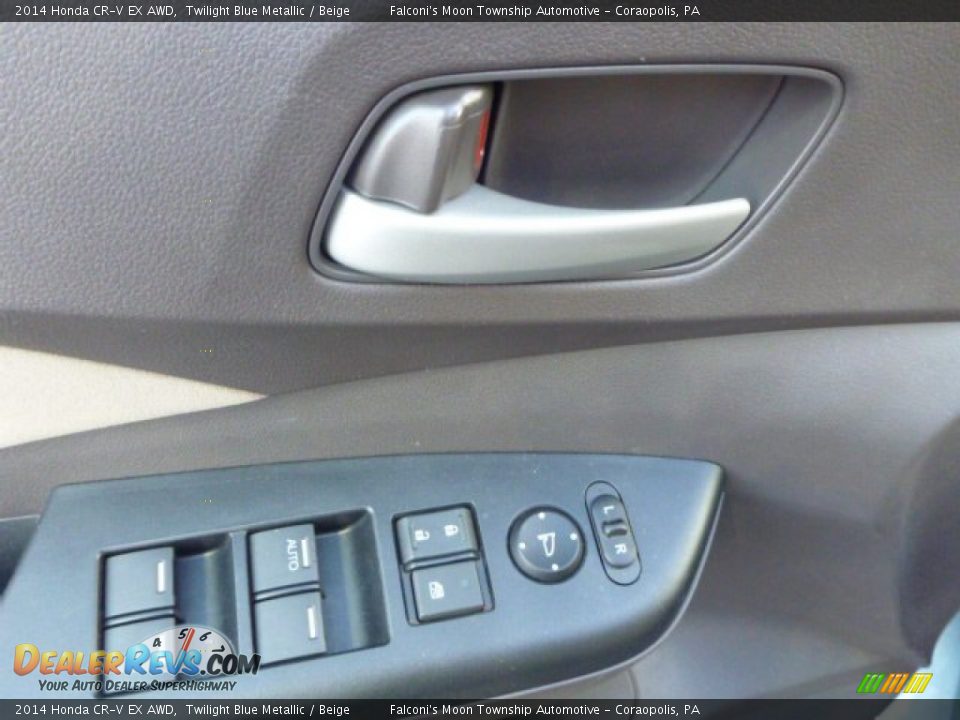 2014 Honda CR-V EX AWD Twilight Blue Metallic / Beige Photo #17