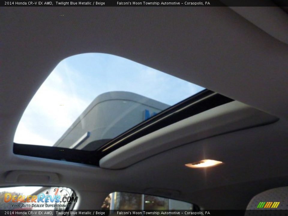 2014 Honda CR-V EX AWD Twilight Blue Metallic / Beige Photo #18