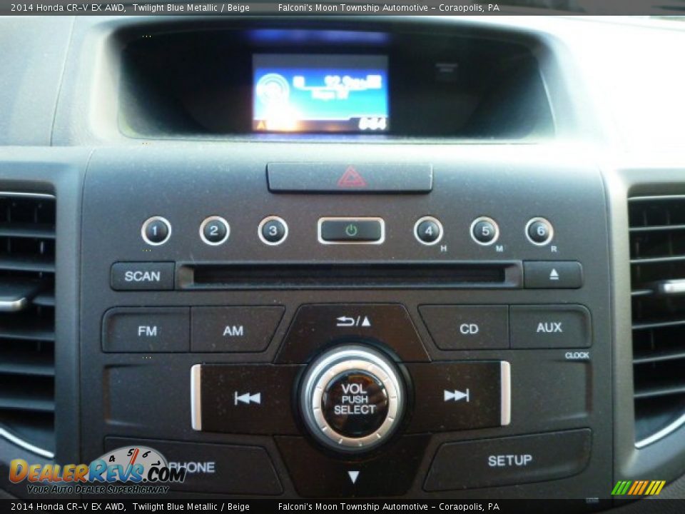 2014 Honda CR-V EX AWD Twilight Blue Metallic / Beige Photo #21