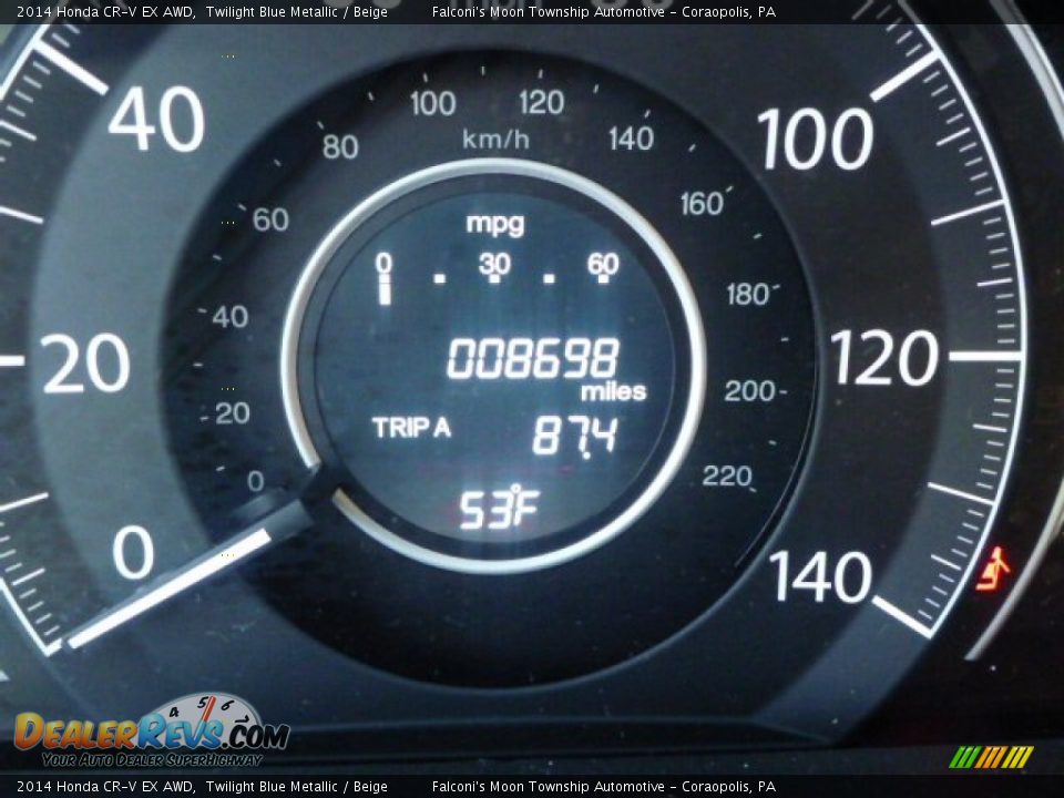 2014 Honda CR-V EX AWD Twilight Blue Metallic / Beige Photo #23