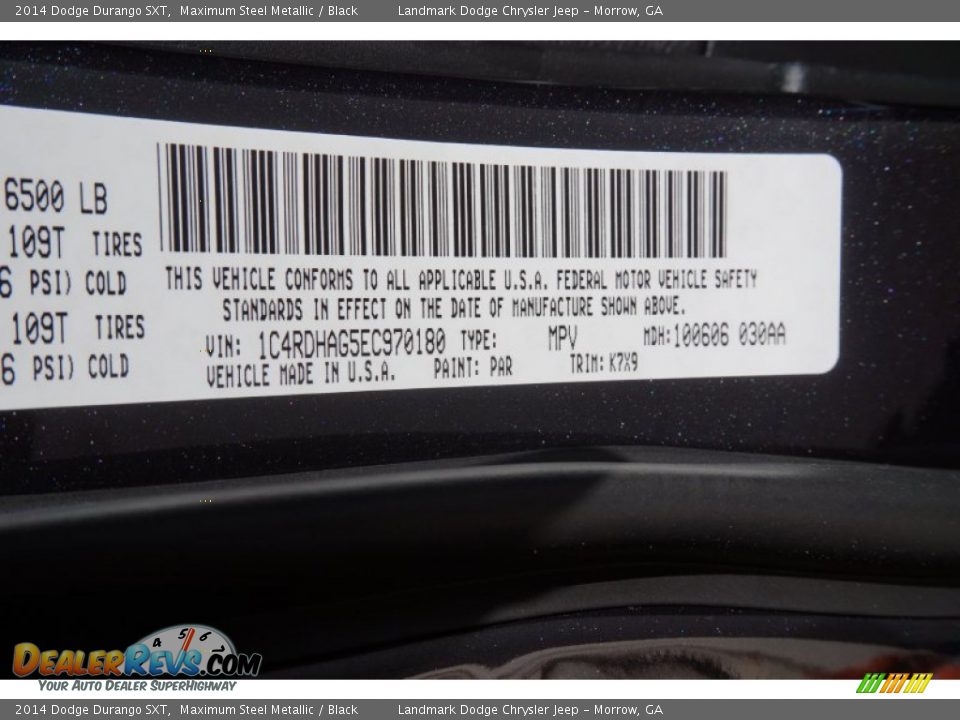 2014 Dodge Durango SXT Maximum Steel Metallic / Black Photo #12