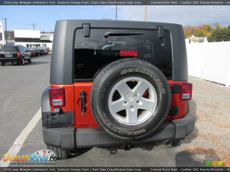 2009 Jeep Wrangler Unlimited X 4x4 Sunburst Orange Pearl / Dark Slate Gray/Medium Slate Gray Photo #5